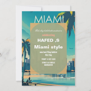 Miami Summer Girls Weekend Junggeselinnen-Abschied Einladung