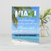 Miami Summer Girls Weekend Junggeselinnen-Abschied Einladung (Stehend Vorderseite)