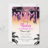 Miami Summer Girls Weekend Junggeselinnen-Abschied Einladung (Vorderseite)