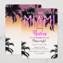 Miami Summer Girls Weekend Junggeselinnen-Abschied Einladung