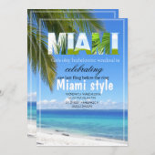 Miami Summer Girls Weekend Junggeselinnen-Abschied Einladung (Vorne/Hinten)