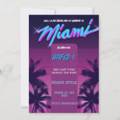 Miami Summer Girls Weekend Junggeselinnen-Abschied Einladung (Vorderseite)