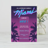 Miami Summer Girls Weekend Junggeselinnen-Abschied Einladung (Stehend Vorderseite)