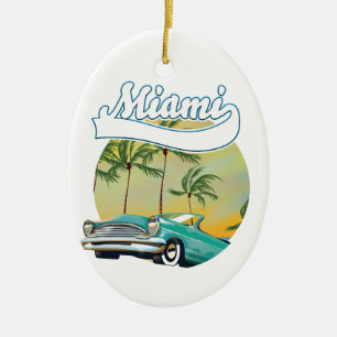 Miami Sunset Logo Keramik Ornament
