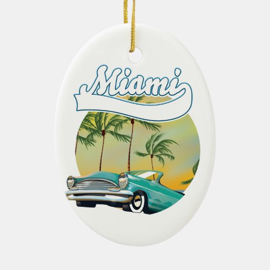 Miami Sunset Logo Keramik Ornament (Hinten)