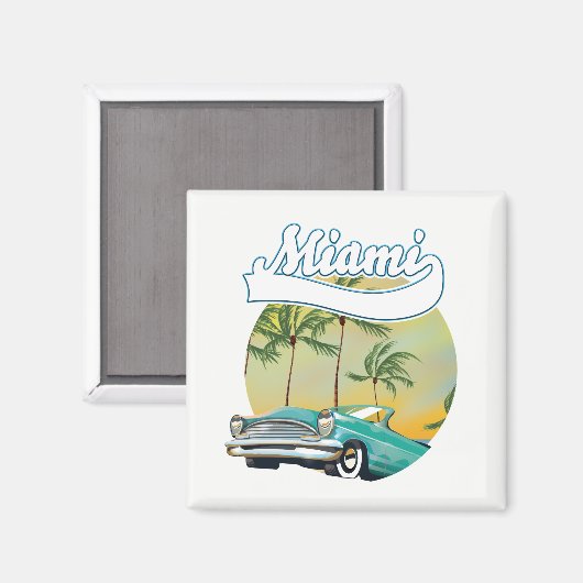 Miami Sunset Logo Magnet (Vorderseite/Rückseite)