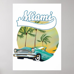 Miami Sunset Logo Poster