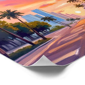 Miami Sunset Palm Trees Poster (Ecke)