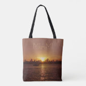 Miami Sunset Skyline (mit/aus anpassbarem Text) Tasche (Rückseite)