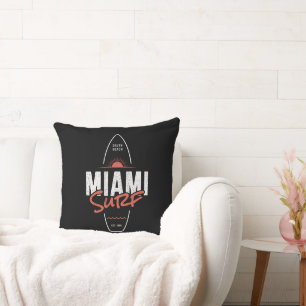 Miami Surf – Vintage-Strand-Sonnenuntergang-Surfbr Kissen