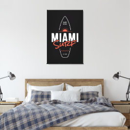 Miami Surf – Vintage-Strand-Sonnenuntergang-Surfbr Leinwanddruck