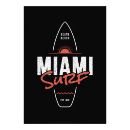 Miami Surf – Vintage-Strand-Sonnenuntergangs-Surfb Fotodruck