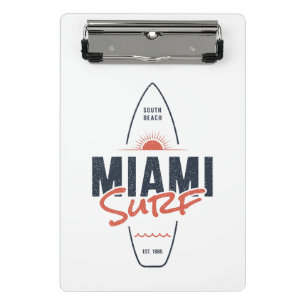 Miami Surf – Vintage-Strand-Sonnenuntergangs-Surfb Mini Klemmbrett