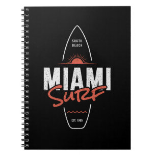 Miami Surf – Vintage-Strand-Sonnenuntergangs-Surfb Notizblock