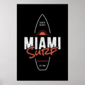 Miami Surf – Vintage-Strand-Sonnenuntergangs-Surfb Poster (Vorne)