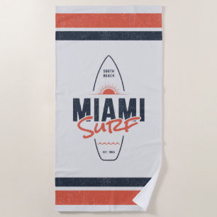 Miami Surf – Vintage-Strand-Sonnenuntergangs-Surfb Strandtuch