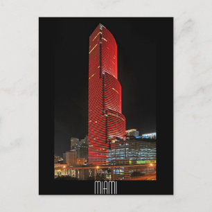 Miami Tower, Reflexionen von Rot Postkarte