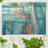 Miami Tropical Kitchen Wasserfarben mit Palme und  Geschirrtuch (Gefaltet)