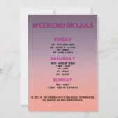 Miami Tropical Palms Sunset Bachelorette Weekend Einladung (Rückseite)