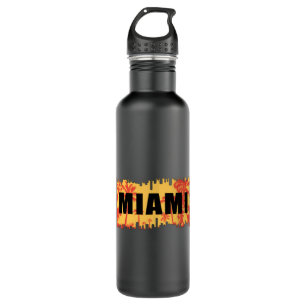 Miami USA City Cityscape Skyline Trip Funny Gesche Edelstahlflasche