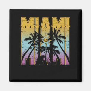 Miami Vacation Souvenir - Retro Beach Apparel Magnet
