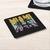 Miami Vacation Souvenir - Retro Beach Apparel Rechteckiger Pappuntersetzer (angewinkelt)