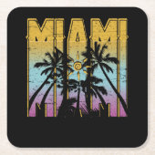 Miami Vacation Souvenir - Retro Beach Apparel Rechteckiger Pappuntersetzer (Vorderseite)
