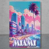 Miami Vaporwave Travel Poster