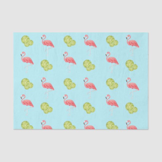 Miami Vibes Flamingo and limes Tissue Paper Seidenpapier (Vorderseite)