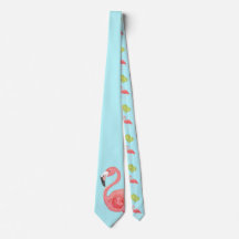 Miami Vibes Flamingo und Limes Neck Tie