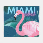Miami Vibes Neon Flamingo Art Deco Fleecedecke (Vorderseite (Horizontal))
