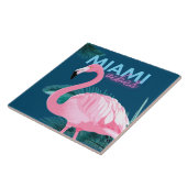Miami Vibes Pink Flamingo Art Deco Fliese (Seite)