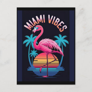 Miami Vibes Sommer Flamingo Design-63454 Postkarte