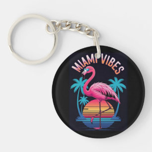 Miami Vibes Sommer Flamingo Design-63454 Schlüsselanhänger