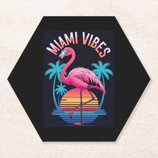 Miami Vibes Sommer Flamingo Design-63454 Untersetzer (Vorderseite)