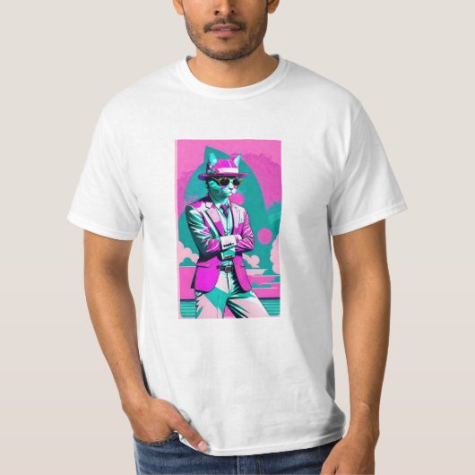 Miami Vice Cat T-Shirt (Vorderseite)