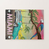 Miami Vintag Retro Reiseaufdruck Puzzle (Horizontal)