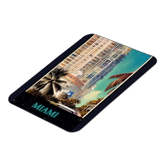 Miami Vintage Poster Magnet (Linke Seite)