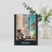 Miami vintage poster  postkarte (Stehend Vorderseite)