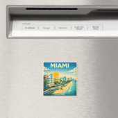 Miami Vintage Reiseplakat Magnet (In Situ (Geschirrspüler))
