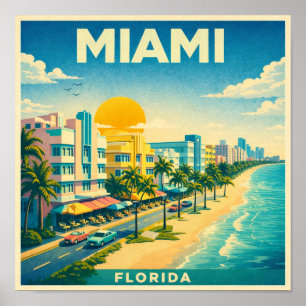 MIami Vintage Reiseplakat Poster
