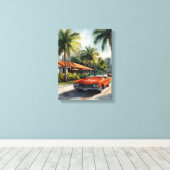 Miami Wasserfarbkunst Leinwanddruck (Insitu (Holzboden))