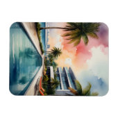 Miami Wasserfarbkunst Magnet (Horizontal)