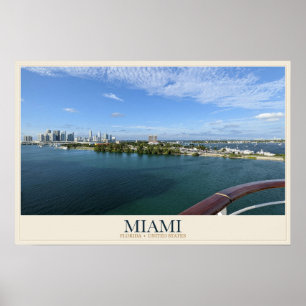 Miami-Wasserfront von der See aus Poster