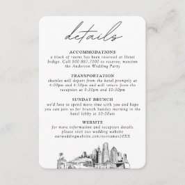 Miami Wedding kleine vertikale Details Begleitkarte