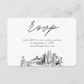 Miami Wedding Minimalistisch Sketch UAWG Begleitkarte (Vorderseite)