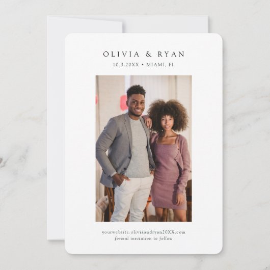 Miami Wedding rettet das Datum der Hochzeit im Sta Einladung (Rückseite)