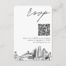 Miami Wedding RSVP QR Code Small Enclosure Card Begleitkarte