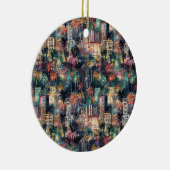 Miami zu Weihnachten und Neujahr in Wasserfarben Keramik Ornament (Rechts)