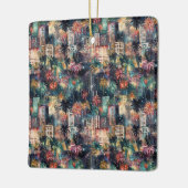 Miami zu Weihnachten und Neujahr in Wasserfarben Keramikornament (Links)